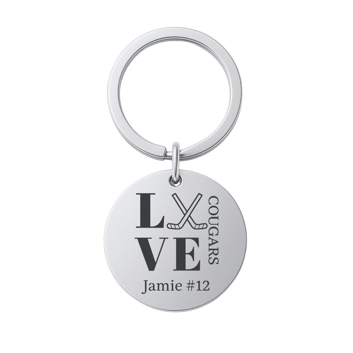 Personalized Engraved Ice Hockey Keychain