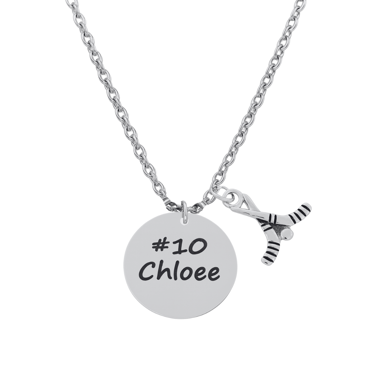 Personalized Engraved Ice Hockey Necklace - Pick Shape