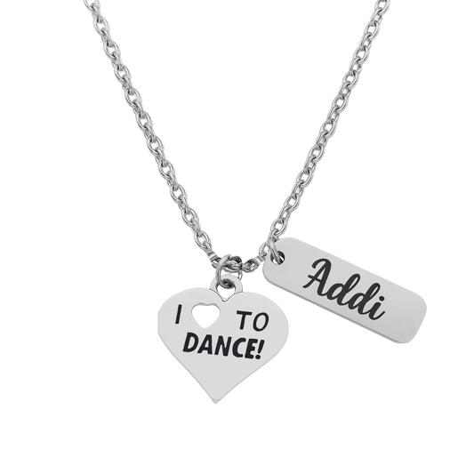 Personalized Engraved Love to Dance Necklace