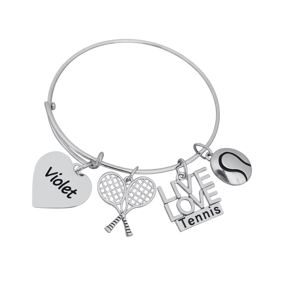 Personalized Engraved Tennis Bangle Bracelet