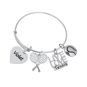 Personalized Engraved Tennis Bangle Bracelet