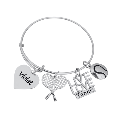 Personalized Engraved Tennis Bangle Bracelet