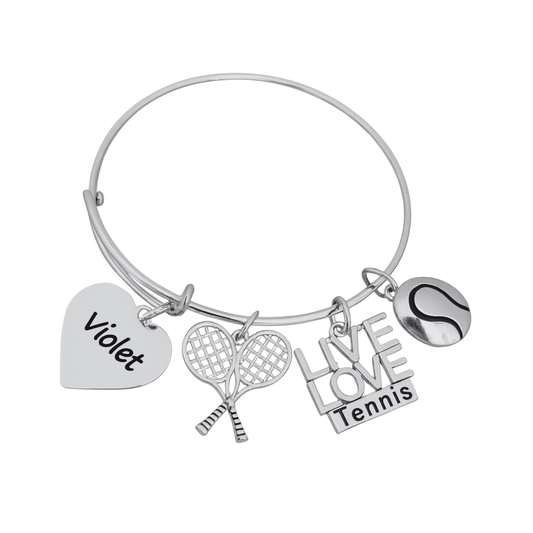 Personalized Engraved Tennis Bangle Bracelet