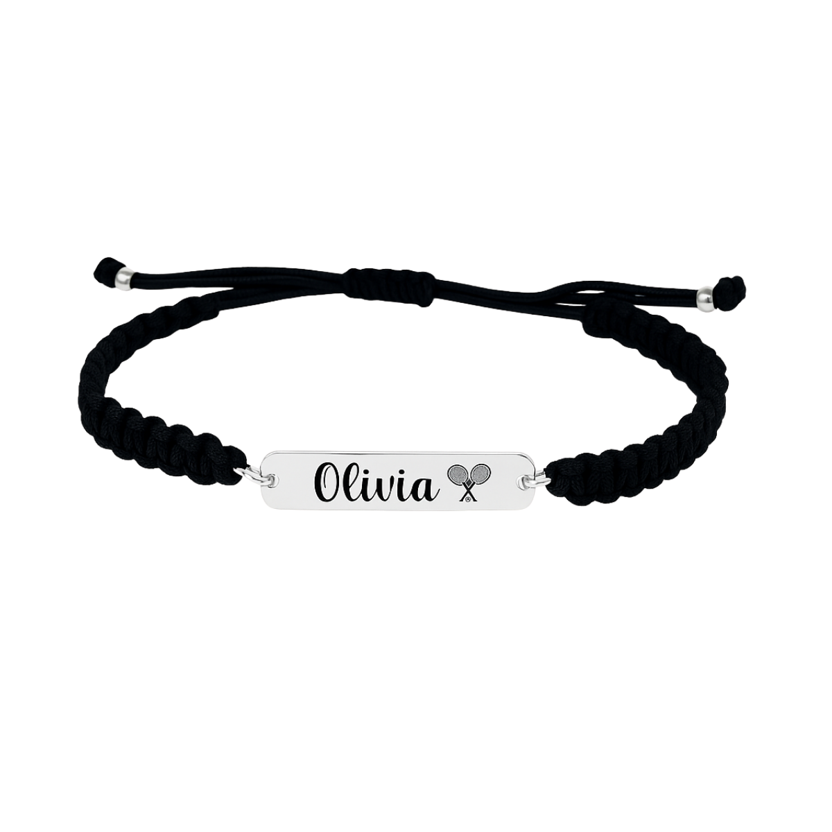 Personalized Engraved Tennis Bar Rope Bracelet