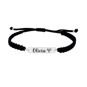 Personalized Engraved Tennis Bar Rope Bracelet
