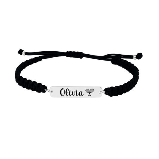 Personalized Engraved Tennis Bar Rope Bracelet
