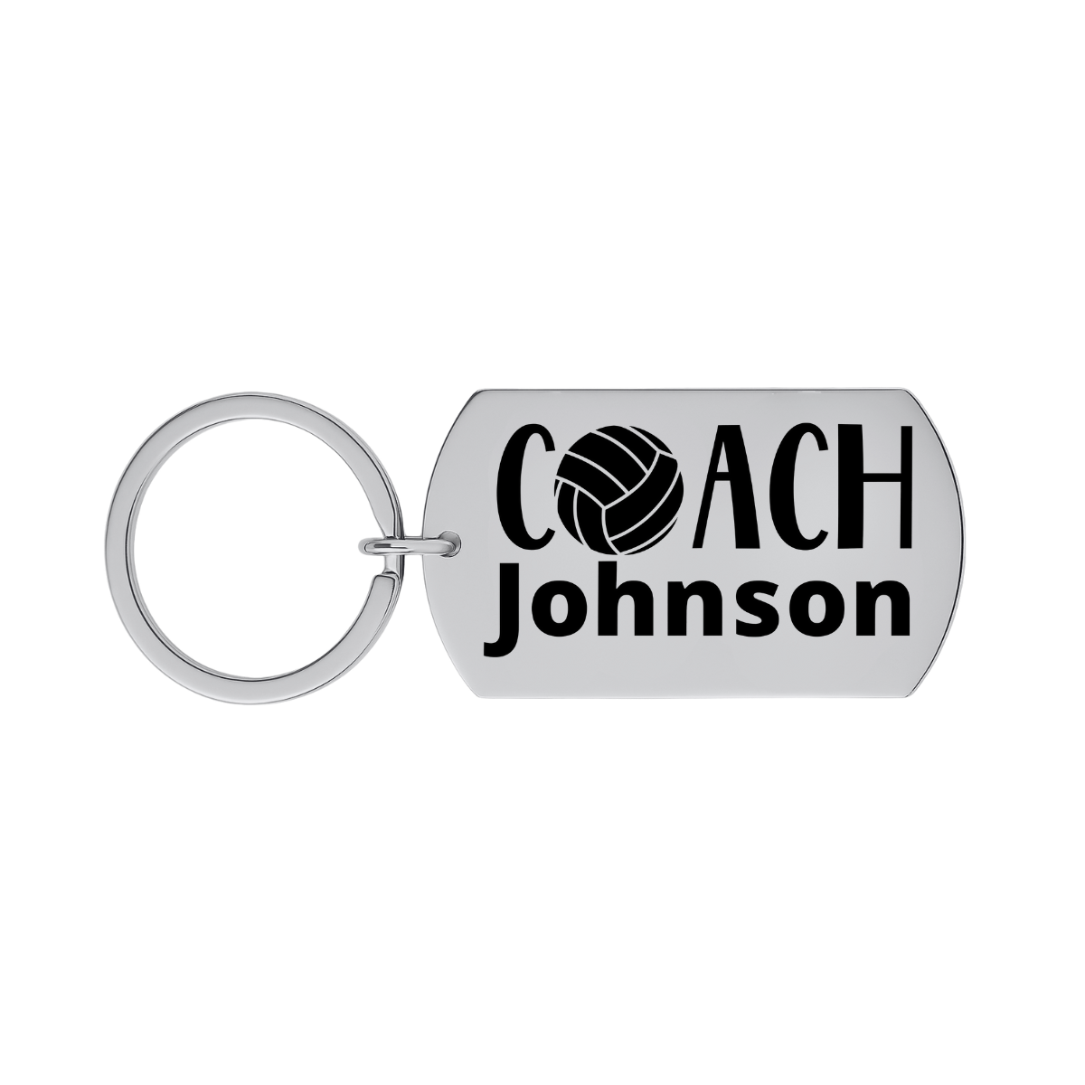 Personalized Engraved Volleyball Coach Keychain