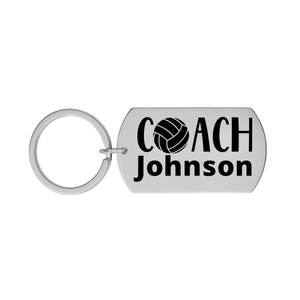 Personalized Engraved Volleyball Coach Keychain