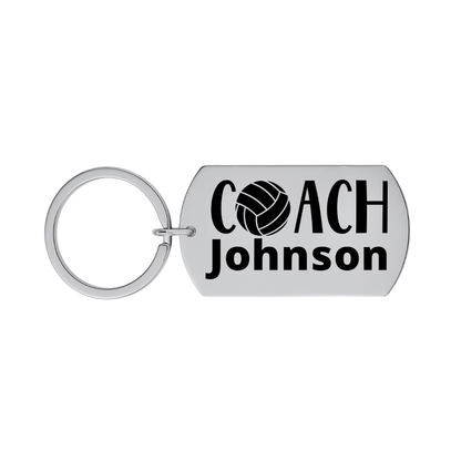 Personalized Engraved Volleyball Coach Keychain