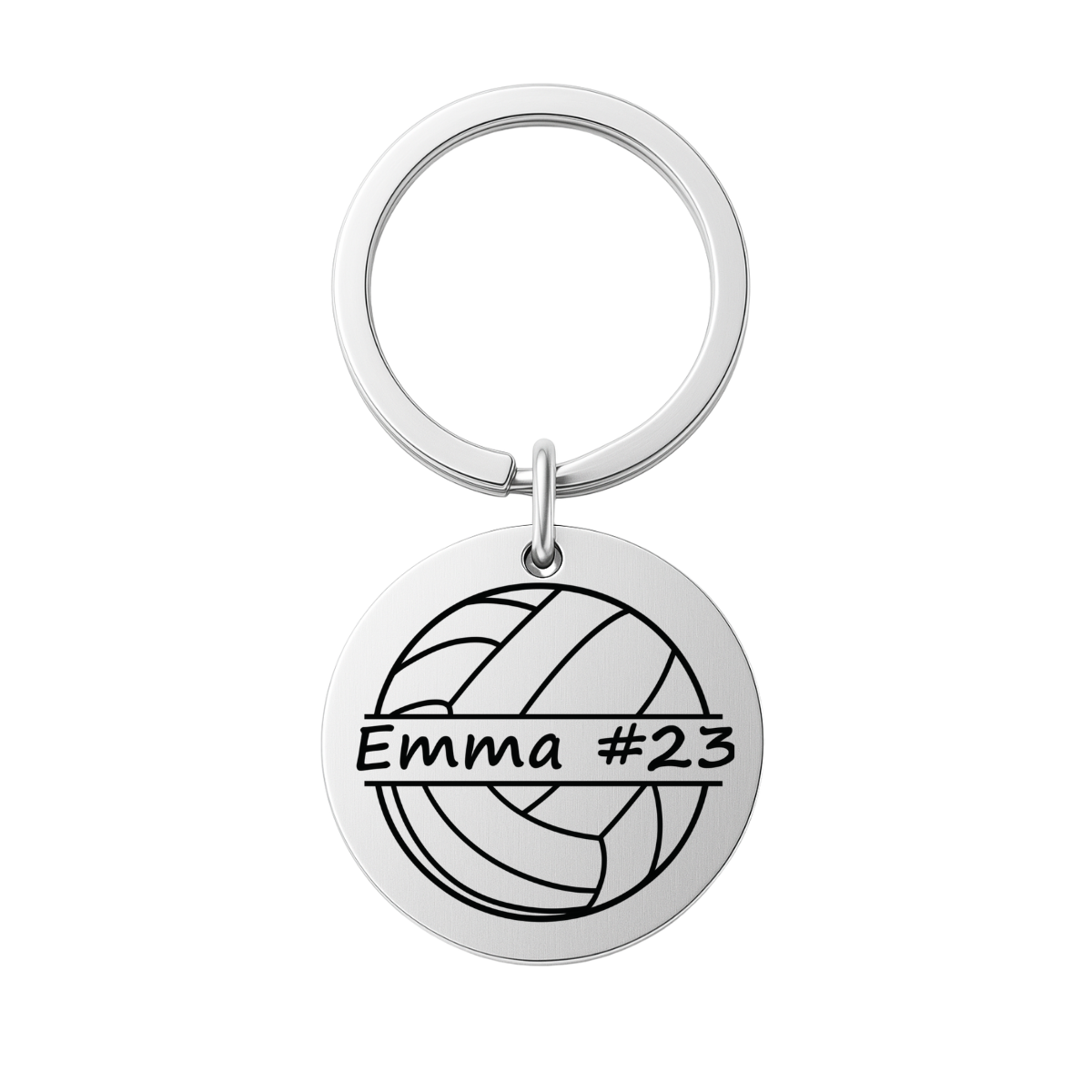 Personalized Engraved Volleyball Keychain
