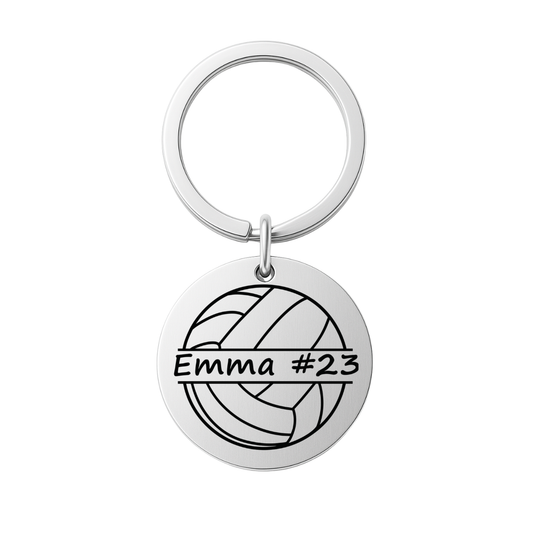 Personalized Engraved Volleyball Keychain