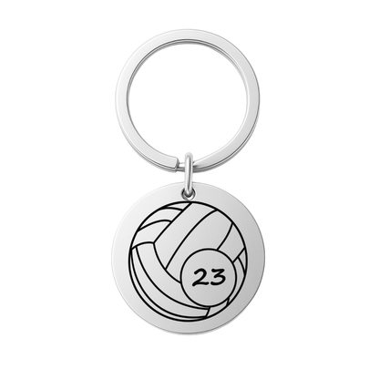 Personalized Engraved Volleyball Keychain