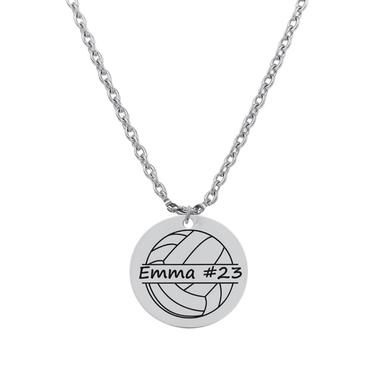 Personalized Engraved Volleyball Necklace