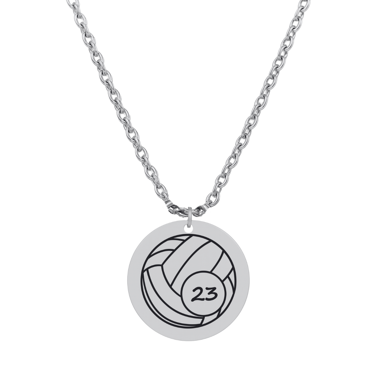 Personalized Engraved Volleyball Necklace