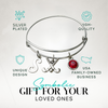 Field hockey bangle bracelet with letter and birthstone charms shown with text highlighting perfect gift idea