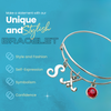 Field hockey charm bracelet with icons for stylish, adjustable, and customizable sports jewelry