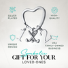 Field hockey heart keychain with number charms shown with text highlighting perfect gift idea