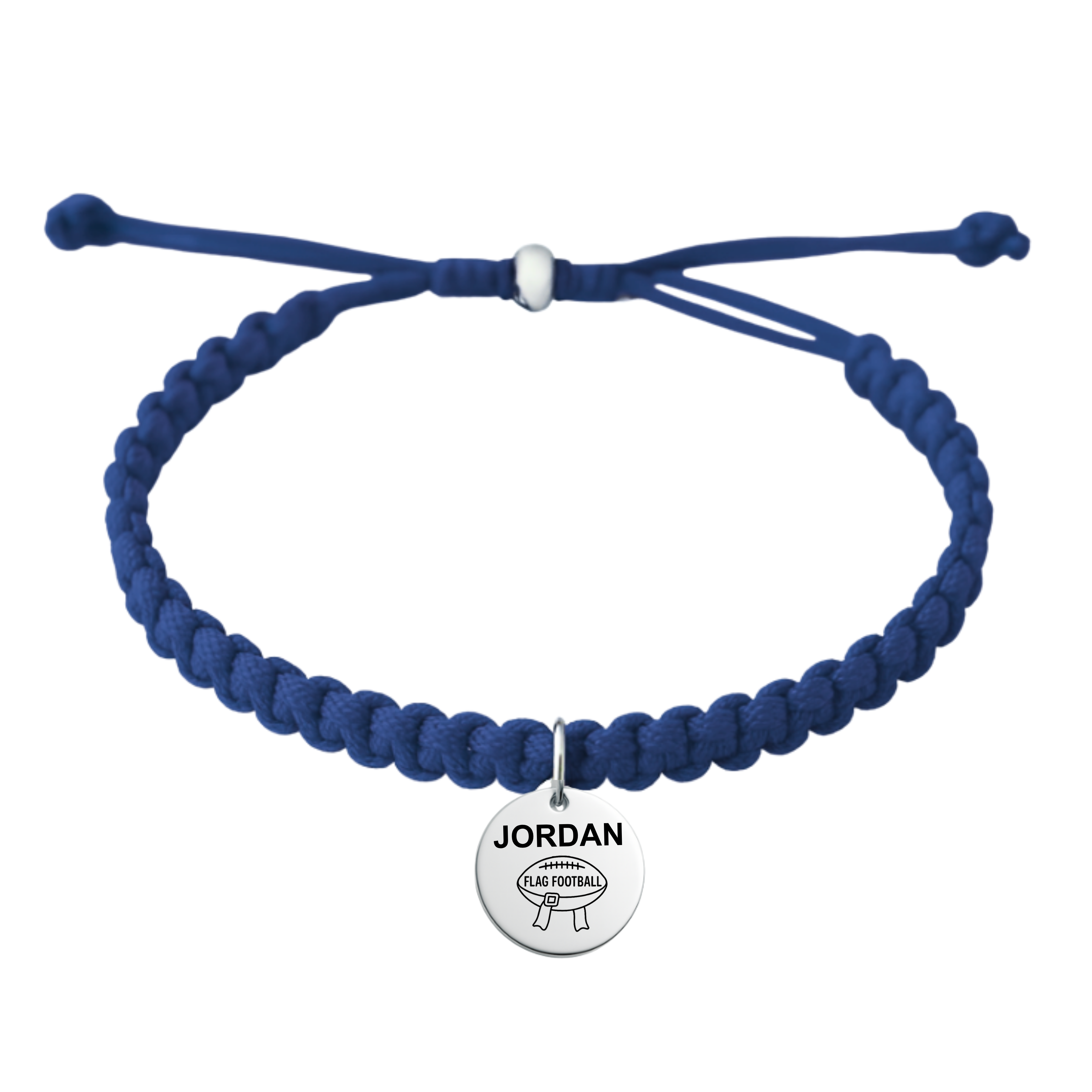 Personalized Flag Football Rope Bracelet- Pick Color