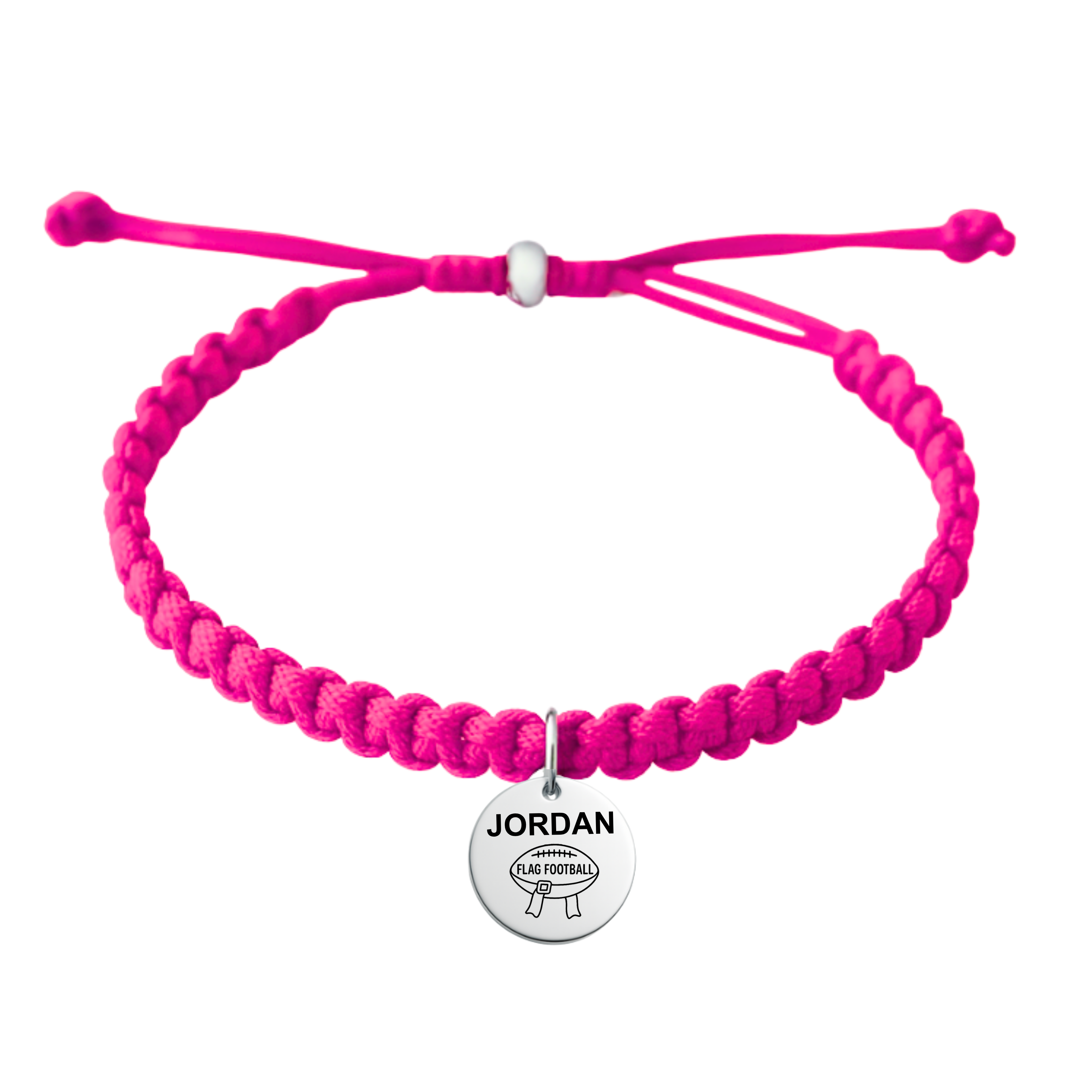 Personalized Flag Football Rope Bracelet- Pick Color