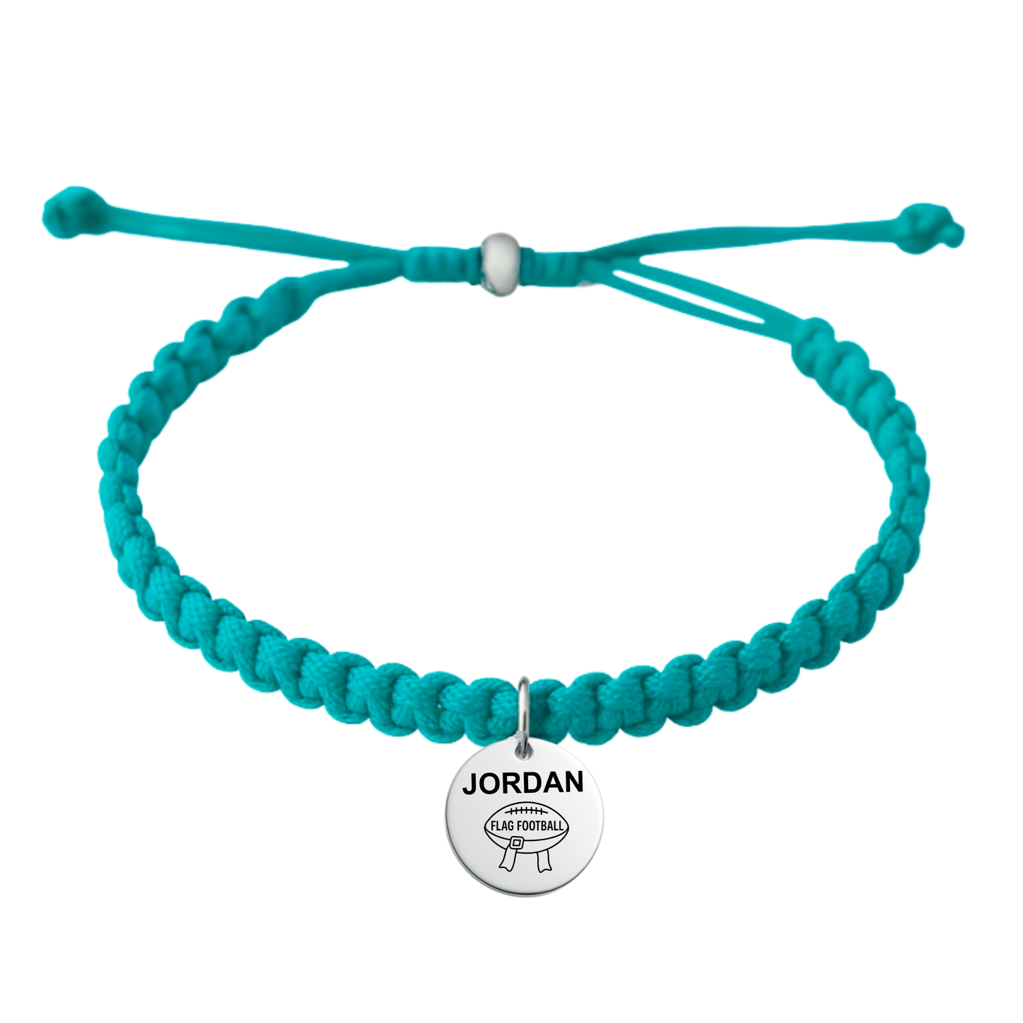 Personalized Flag Football Rope Bracelet- Pick Color