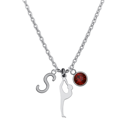 Personalized Girls Gymnastics Stainless Steel Necklace