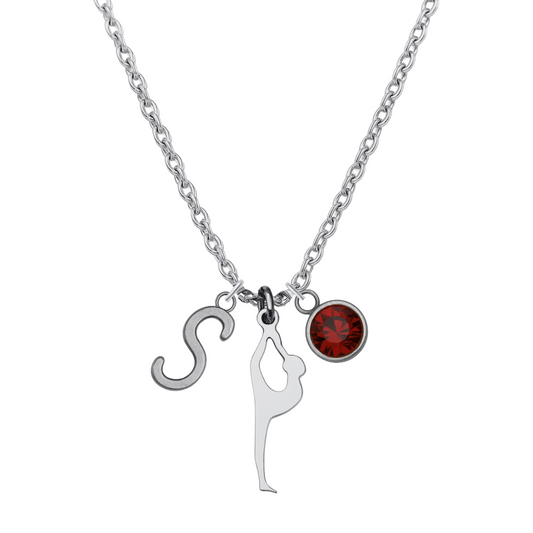 Personalized Girls Gymnastics Stainless Steel Necklace