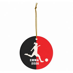 Personalized Girls Soccer Christmas Ornament