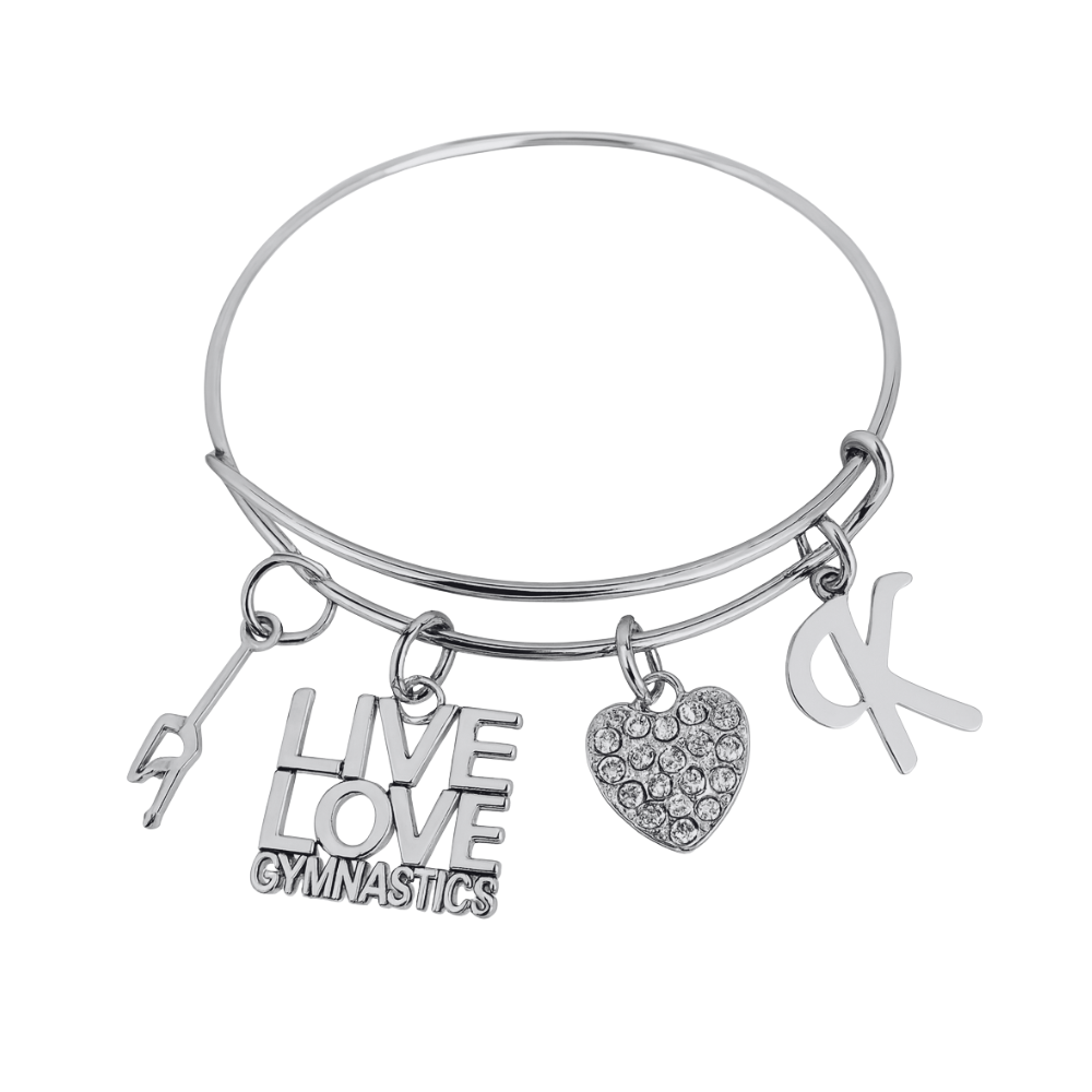 Personalized Gymnastics Live Love Bangle Bracelet