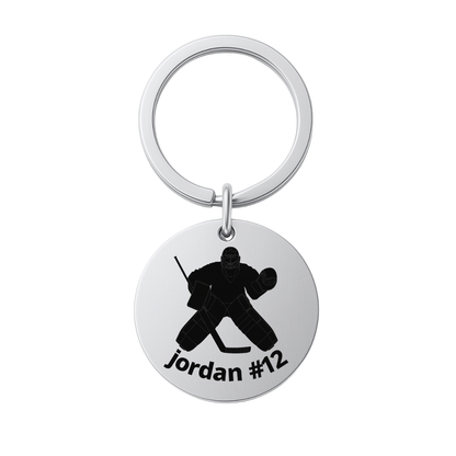 Personalized Ice Hockey Goalie Keychain