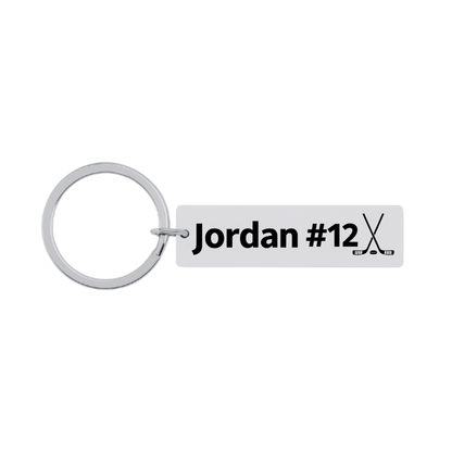 Personalized Ice Hockey Stick Keychain