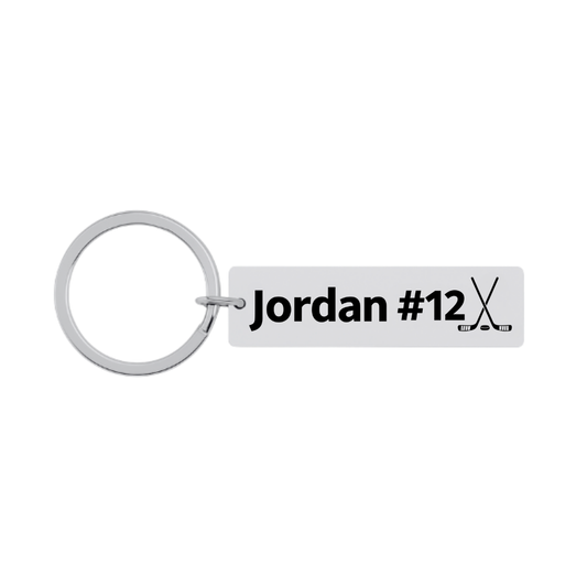 Personalized Ice Hockey Stick Keychain