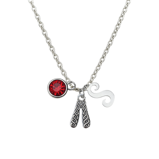 Personalized Irish Dance Necklace with Birthstone & Letter Charms