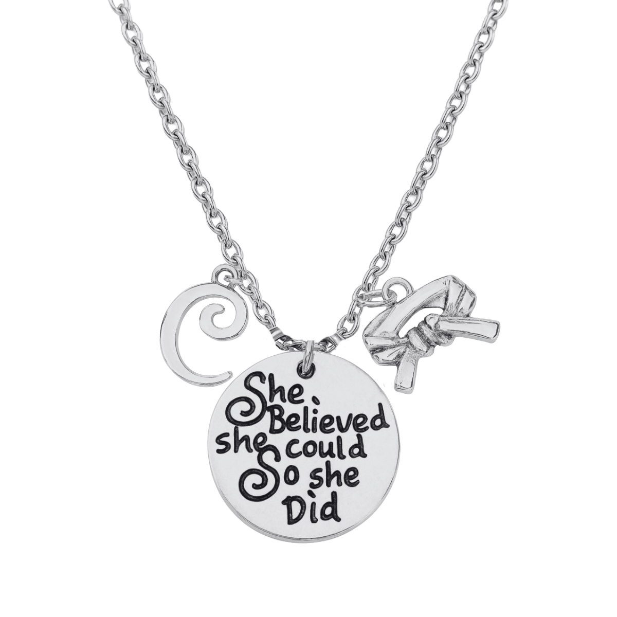 Personalized Martial Arts She Believed She Could So She Did Necklace
