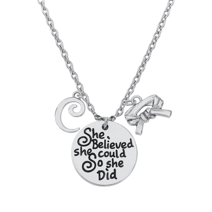 Personalized Martial Arts She Believed She Could So She Did Necklace