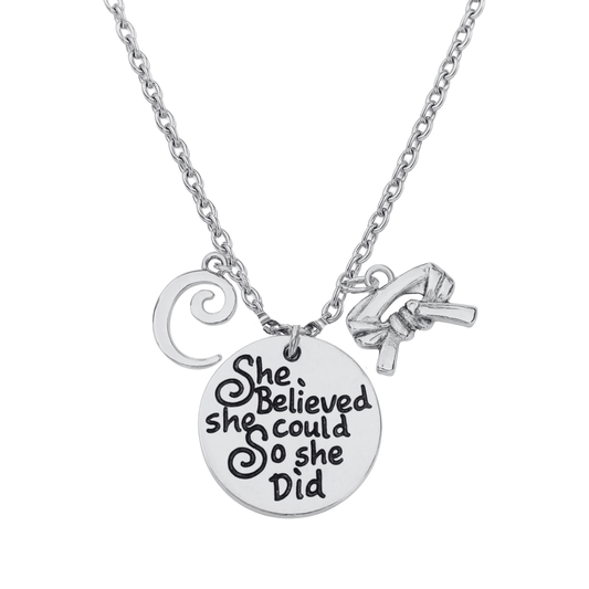 Personalized Martial Arts She Believed She Could So She Did Necklace