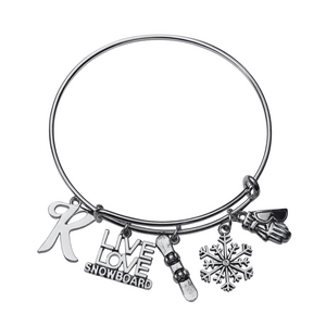 Personalized Snowboarder Bangle