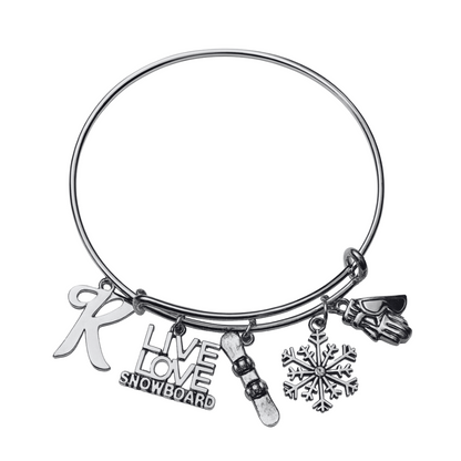 Personalized Snowboarder Bangle