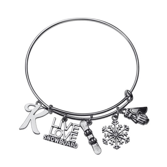 Personalized Snowboarder Bangle