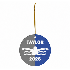 Personalized Swimmer Christmas Ornament