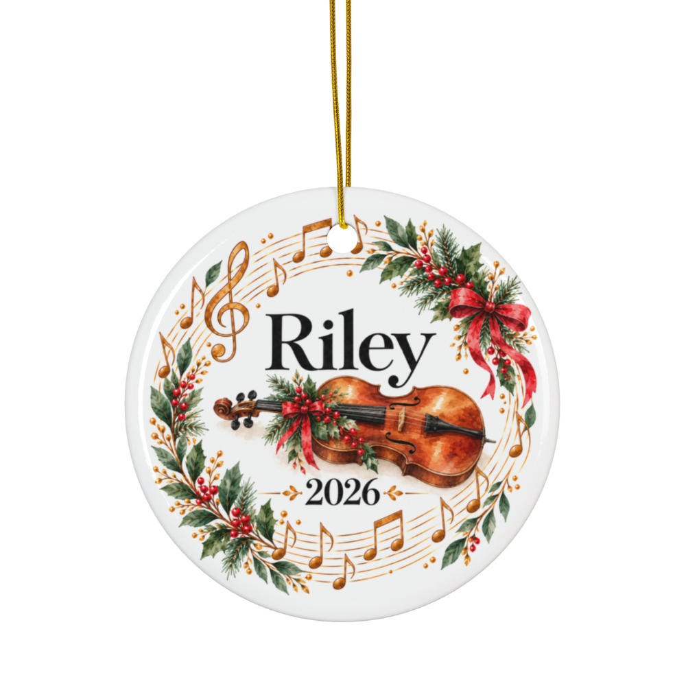 Personalized Violin Ornament 2026, Violin Player Christmas Ornament, Custom Name Music Gift