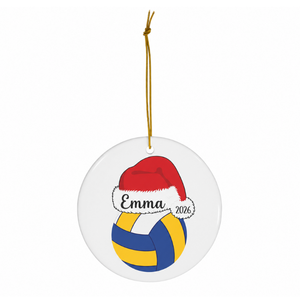 Personalized Volleyball Christmas Ornament - Christmas Hat