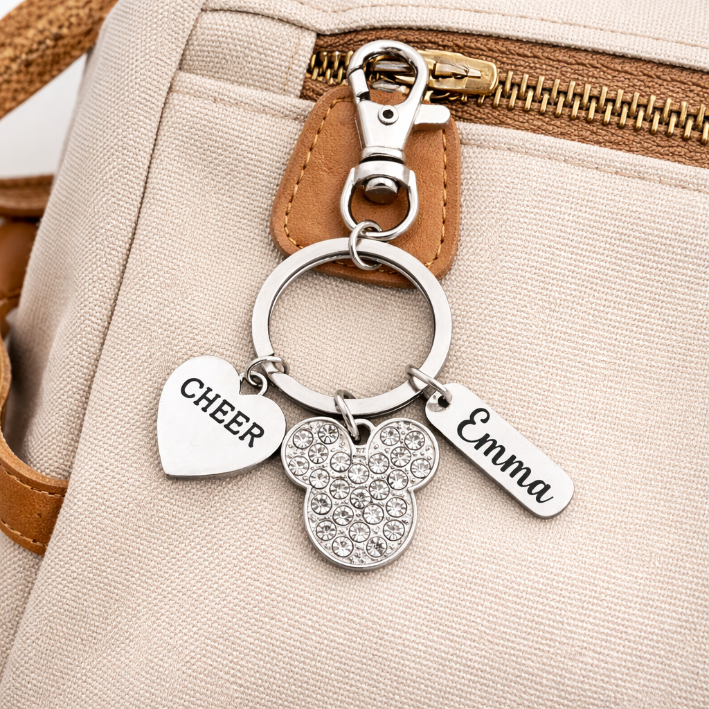 Personalized Cheer D2 Summit Worlds Zipper Pull Keychain