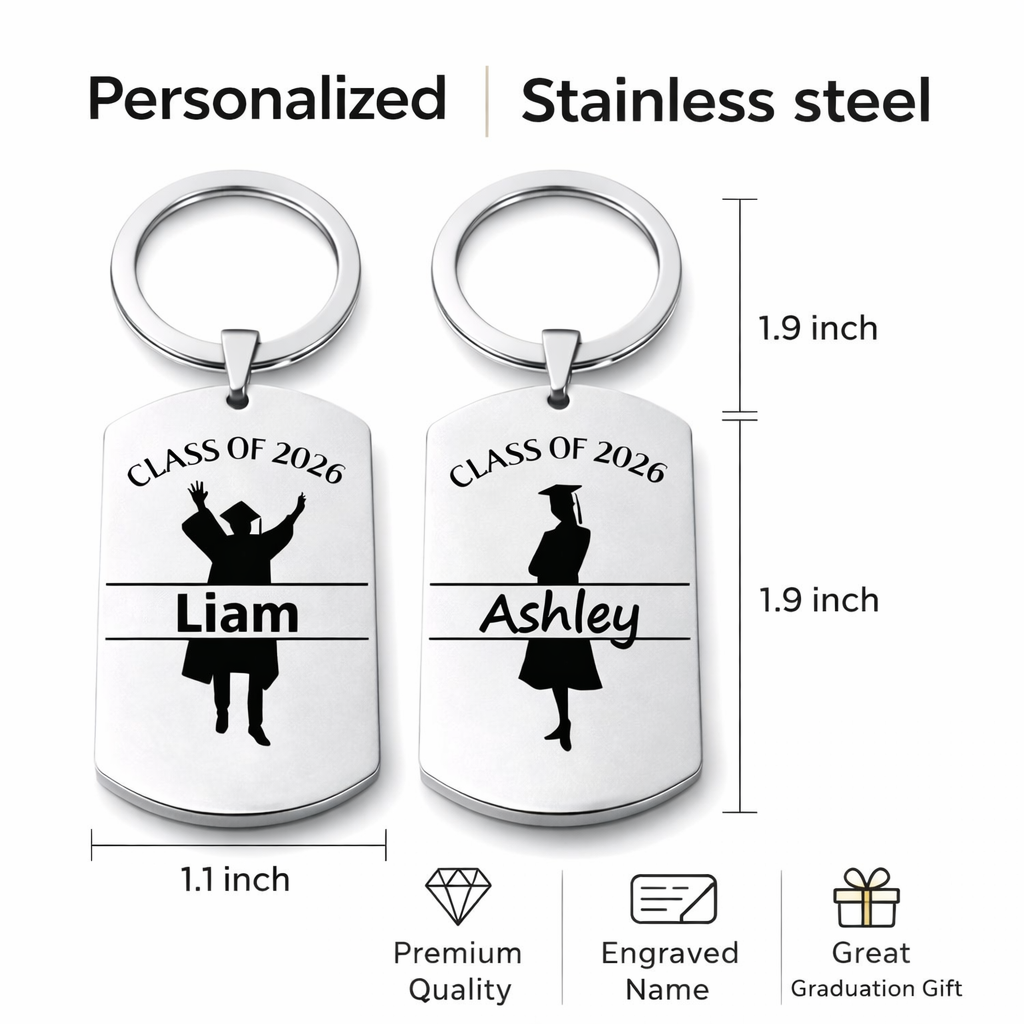 Personalized 2026 Graduation Keychain
