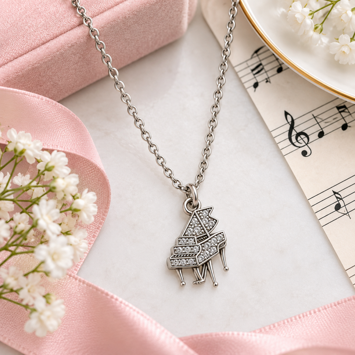 Piano Charm Necklace