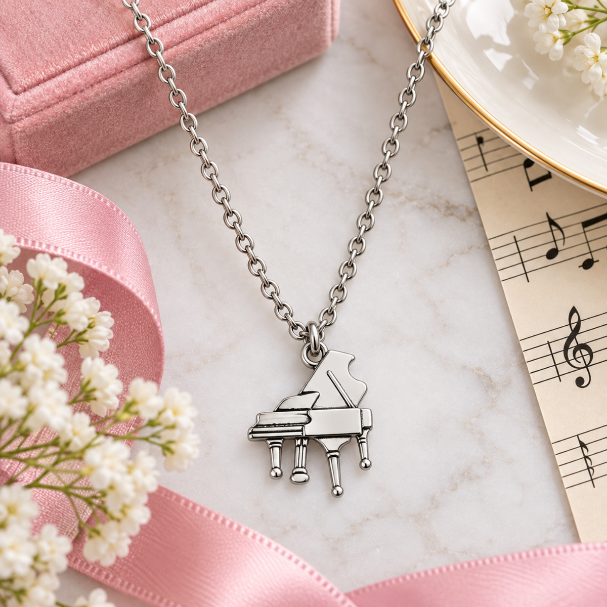 Piano Charm Necklace