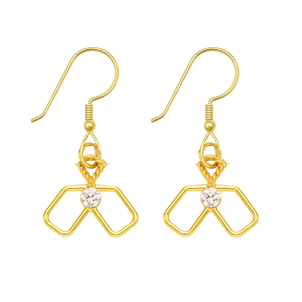 Pickleball Double Paddle Cz Earrings