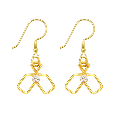 Pickleball Double Paddle Cz Earrings