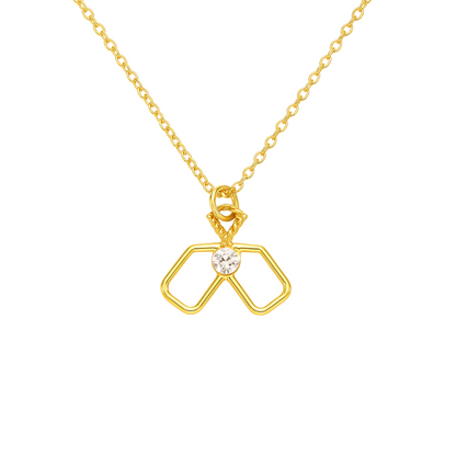 Pickleball Double Paddle Cz Charm Necklace