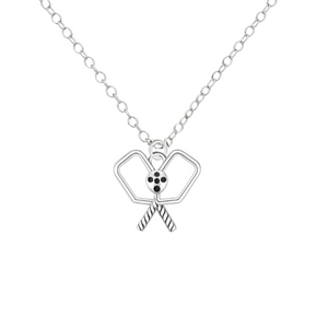 Pickleball Double Paddle Charm Necklace