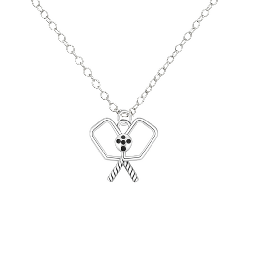 Pickleball Double Paddle Charm Necklace